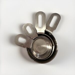 Hoffritz Measuring Cups Stackable Nesting  Stainless Steel Set Of 4